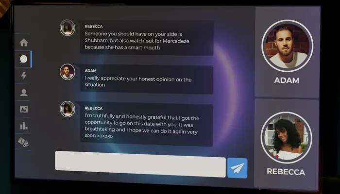 『The Circle アメリカ編』で、catfish同士がXOXOXOとチャット