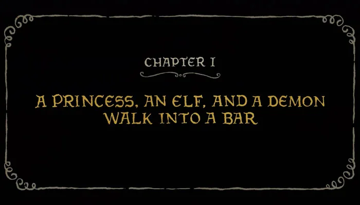 『魔法が解けて』第一話エピソードタイトルが「A Princess, an Elf, and a Demon Walk Into a Bar