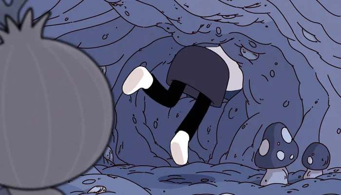 アニメ『ヒルダの冒険』で、フリーダがウサギの巣穴にハマる