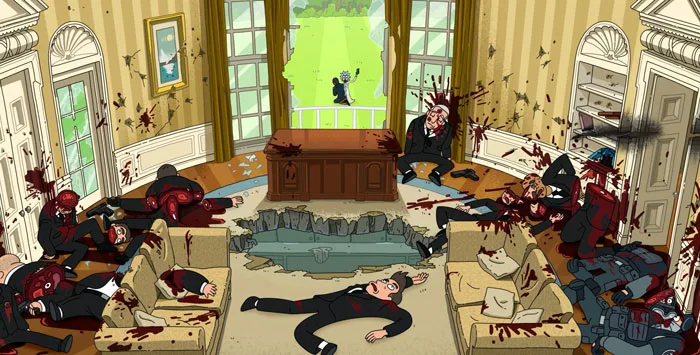 『リック・アンド・モーティ』で、リックと大統領がOval Officeで戦う