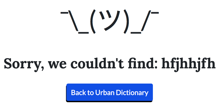 Urban Dictionaryで検索が見つからない時に表示される「 ¯\_(ツ)_/¯」