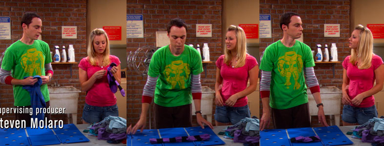 『ビッグバン★セオリー』で、ペニーが畳んだ靴下をたたみ直すシェルドン