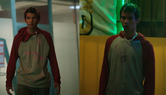 『コブラ会』で、ミゲルはピンクの胃腸薬を被る