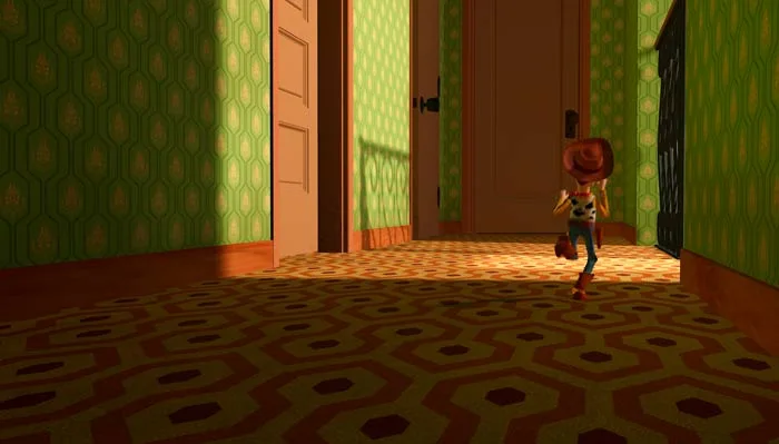 『トイ・ストーリー』で、ウッディがいじめっ子の家から逃げる