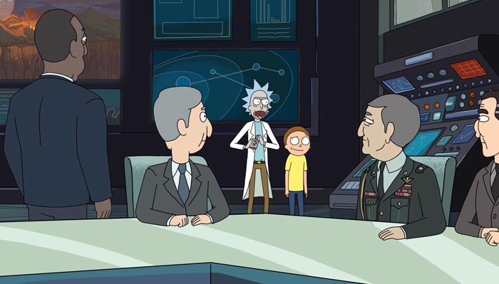 『リック・アンド・モーティ』で、リックはポータルガンでホワイトハウスに赴く