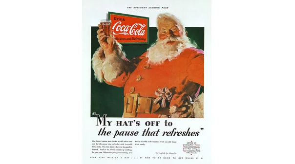Haddon Sundblom's depiction of him for The Coca-Cola Company's Christmas advertising