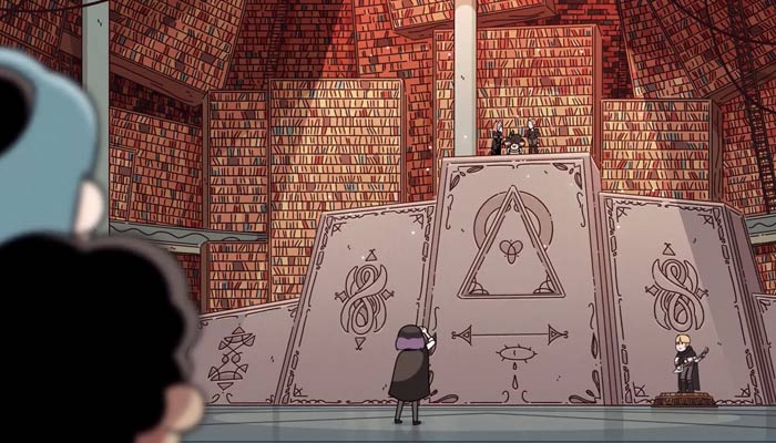 『ヒルダの冒険』で、魔女に貸し出し本の返却問題を責められる図書館司書