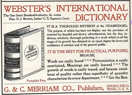 『ウェブスター国際辞典』の広告
