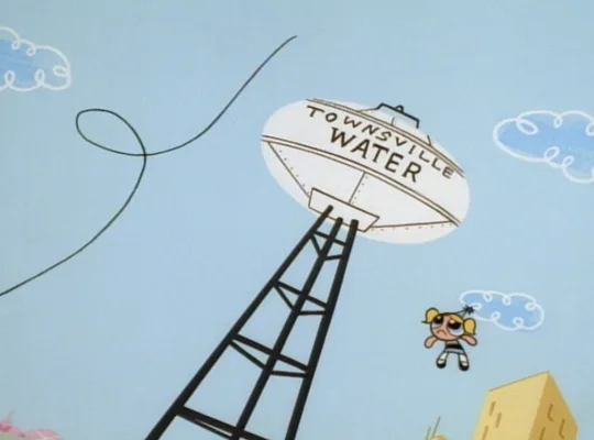 『パワーパフ・ガールズ』で、タウンズヴィル（Townsville）の給水塔