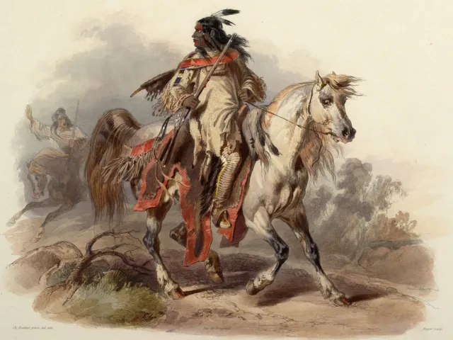 馬に乗るネイティブ・アメリカン（インディアン）