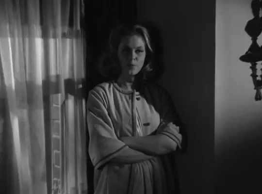 『奥さまは魔女』で、窓を見下ろすサマンサ