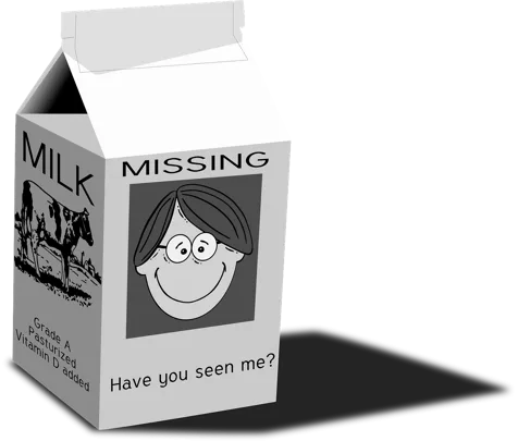 失踪した子供の顔写真が載ってる牛乳パック