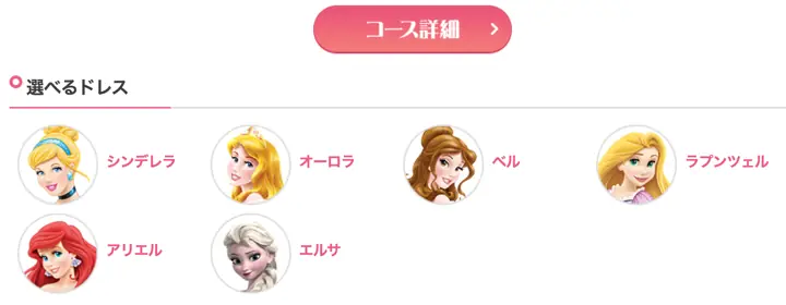 ビビディ・バビディ・ブティックでのプリンセスのドレス一覧